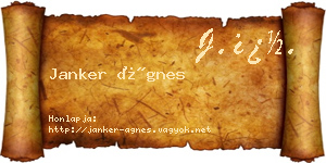 Janker Ágnes névjegykártya